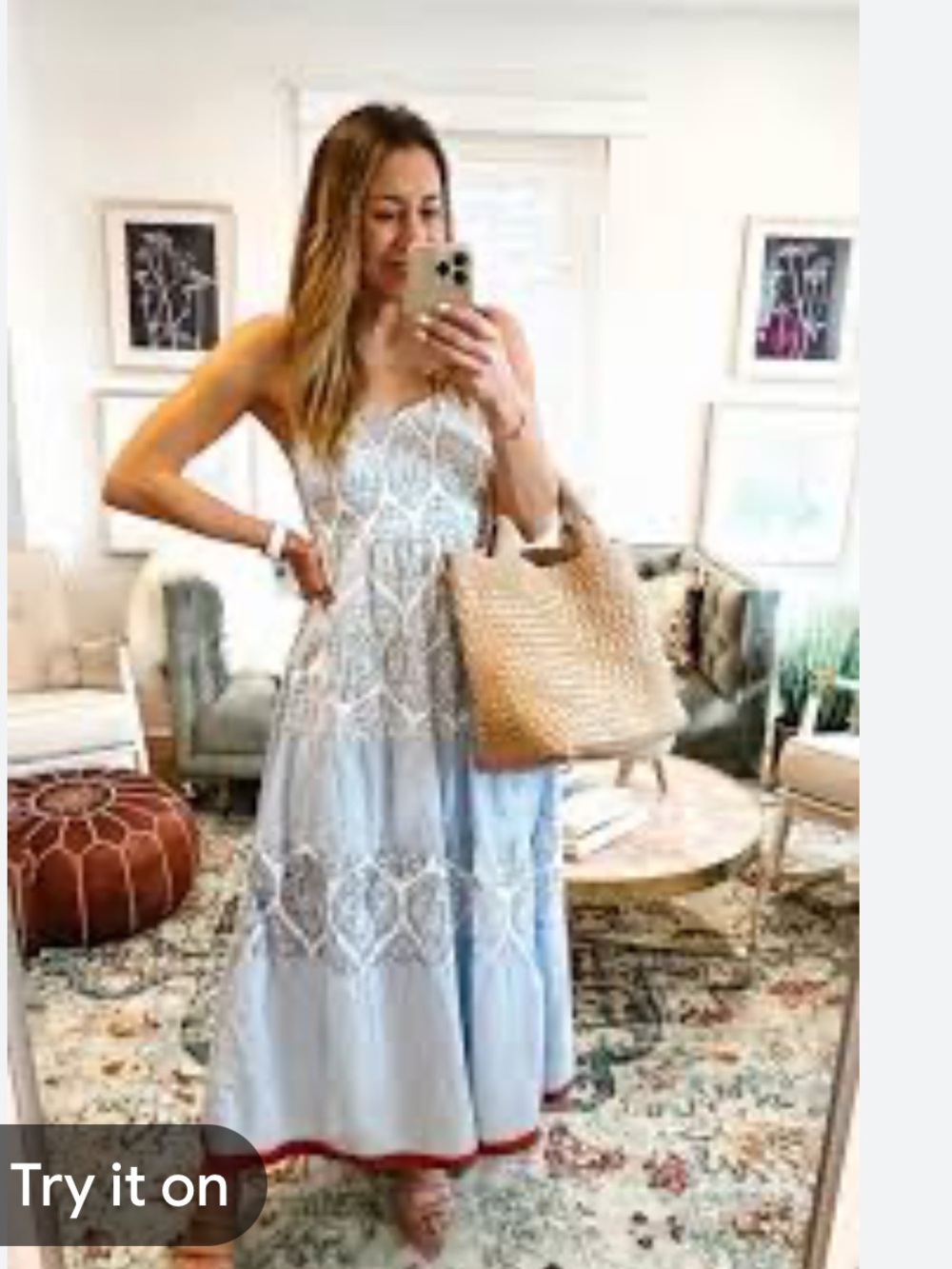 THML Tiered Smocked Cotton Midi Dress. Size Medium. - Picture 2 of 15